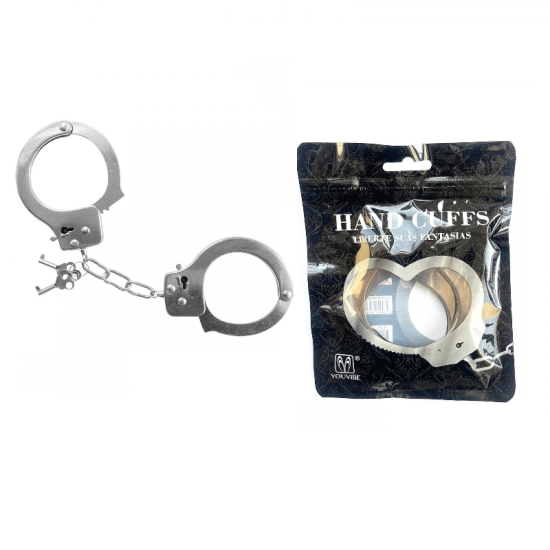 Algema em Metal Reguláveis e com Chaves Hand Cuffs Youvibe