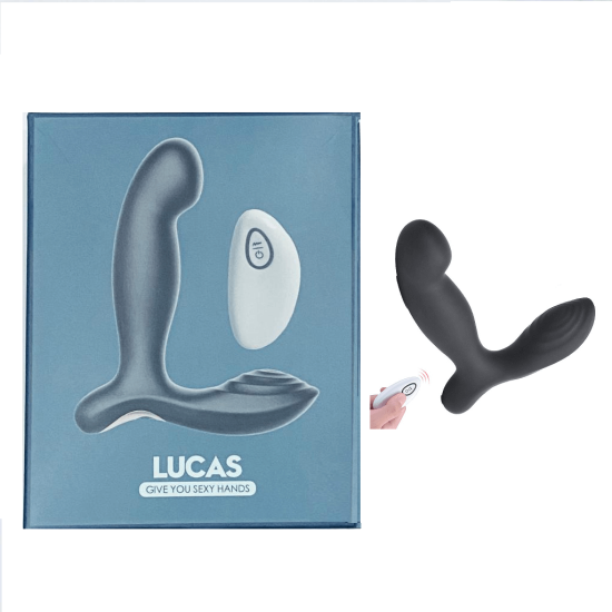 Estimulador de Prostáta Recarregável em Soft Touch com Controle Remoto e 10 Modos de Vibrações Lucas S-Hande 13 x 3 cm