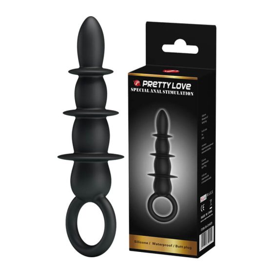 Plug Anal Escalonado em Silicone Soft Touch com Alça de Segurança Pretty Love Special Anal Stimulation 13,2 x 3,7 cm