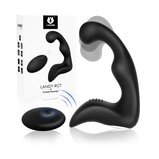 Massageador Recarregável de Próstata e Períneo em Soft Touch com Controle Remoto Landy- RCT S-Hande 13,2 x 2,9 cm