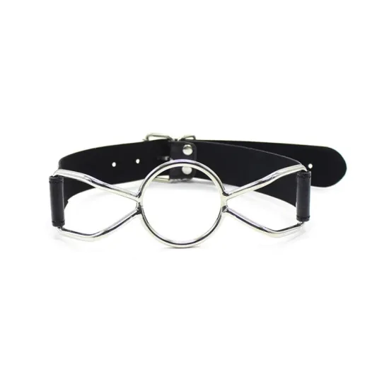 Mordaça em Metal Spyder Gag Tiras em Couro Sintético com Fivela Regulável