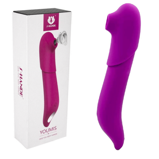Vibrador Recarregável Estimulador de Ponto G e Capa para Estimulação de Clitóris com Pulsação Youmis Roxo S-Hande 21,2 x 5,7 cm