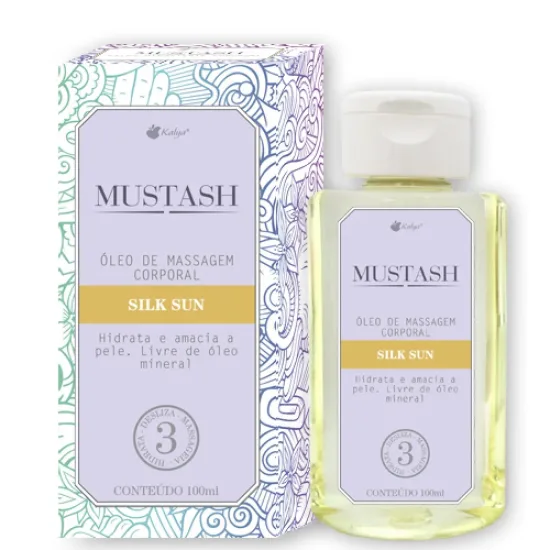 Óleo de Massagem Super Deslizante e Lubrificante com Efeito Quente Mustash Silk Sun Kalya 100ml