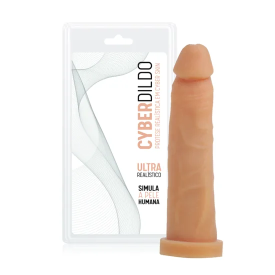 Pênis Realístico 10 com Vértebra em Cyber Skin Adão e Eva 18,5 x 4,5 cm