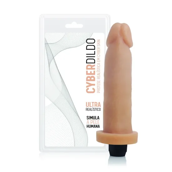 Pênis Realístico 8 em Cyber Skin com Vibro Multivelocidade Adão e Eva 16 x 4 cm