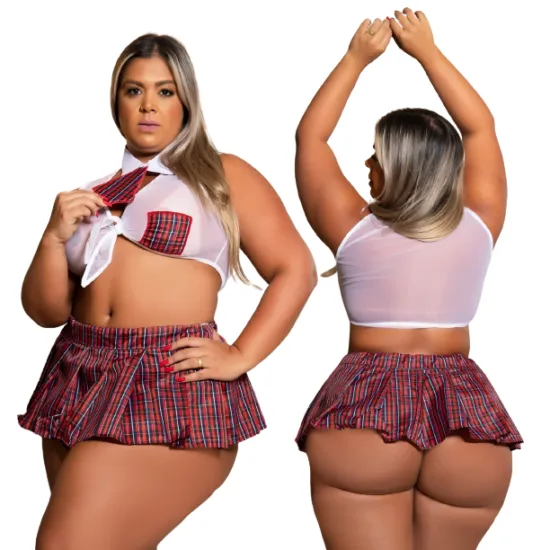 Fantasia Sensual Colegial Plus Size Garota Veneno