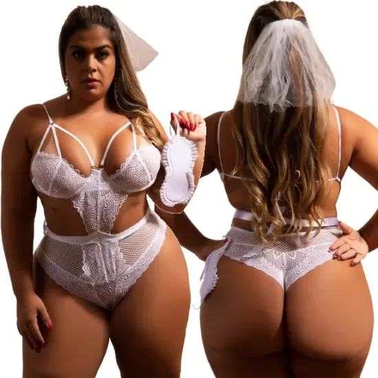 Fantasia Sensual Noiva Rebeca Plus Size Garota Veneno