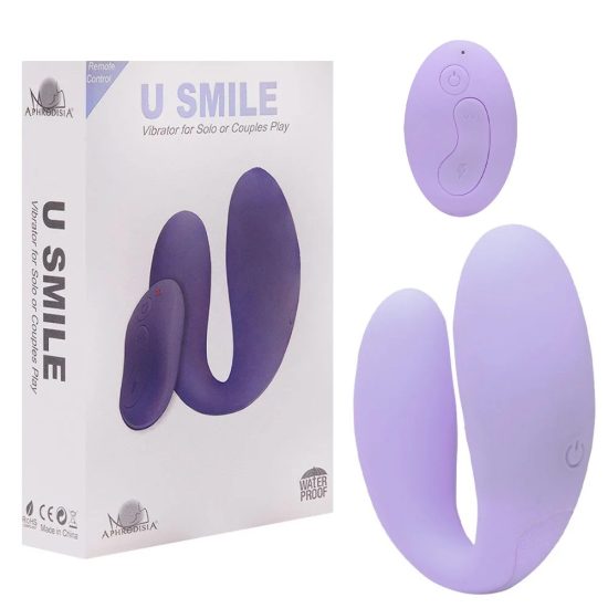 Vibrador para Casais Recarregável com 10 Modos de Vibrações, Modo Turbo e Controle Remoto U Smile Roxo Aphrodisia 8 x 6,2 cm