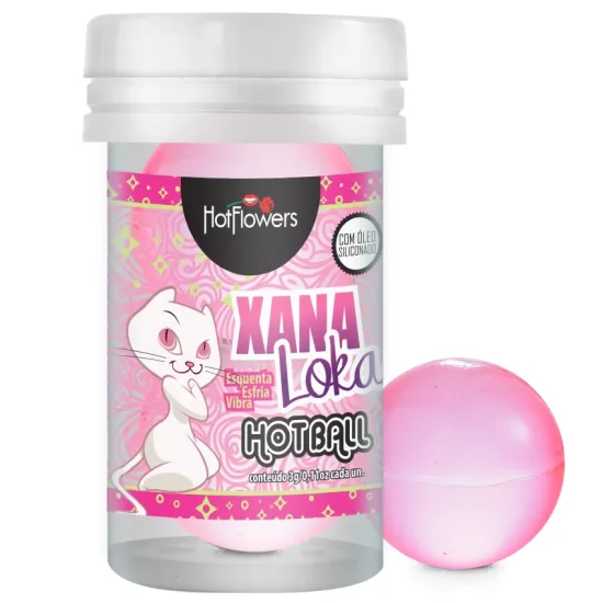 Bolinha Explosiva Multi Sensação, Quente, Esfria e Vibra Xana Loka Hot Ball Hot Flowers 2 Un 3g