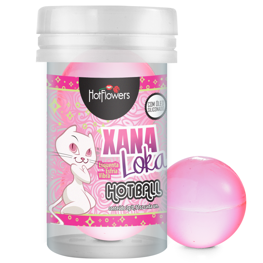 Bolinha Explosiva Multi Sensação, Quente, Esfria e Vibra Xana Loka Hot Ball Hot Flowers 2 Un 3g