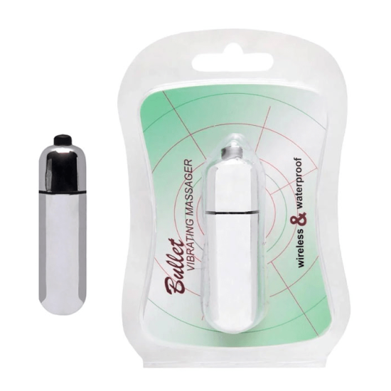Mini Bullet Prata 10 Modos de Vibração 5,5 cm Massager