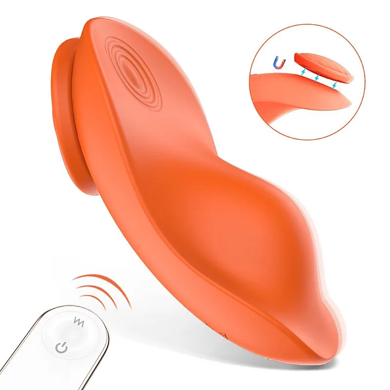 Vibrador de Calcinha Com 9 modos de Vibração Recarregável com Controle 8,5 x 3,8cm – Leaf -RCT – S-Hande Laranja.