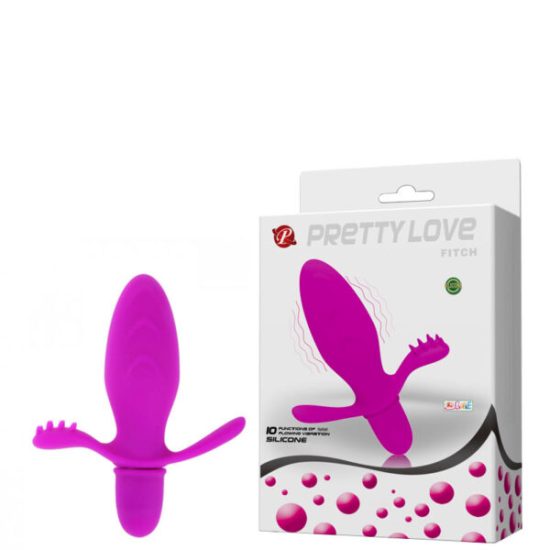 Plug Anal em Soft Touch com 10 Vibrações Pretty Love Fitch Roxo 11,4 x 3,3 cm