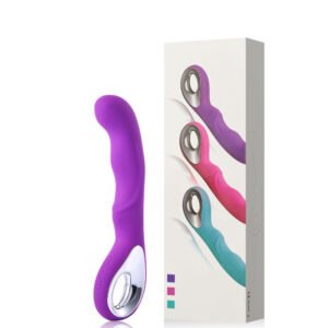 Vibrador Ponto G Recarregável com 10 Modos de Vibraçãos e Alça de Segurança na Cor Roxa 19,5 X 3 cm