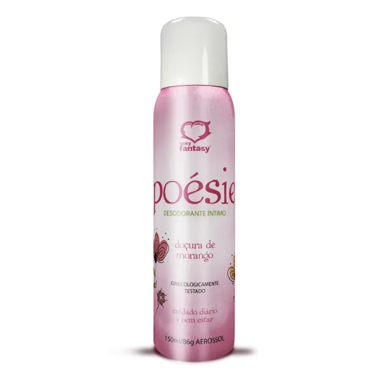 Desodorante Íntimo em Aerosol com Aroma Doçura de Morango Poésie Sexy Fantasy 150ml