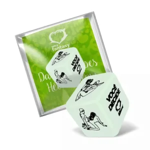 Dado Erótico de Posições Hétero Glow que Brilha no Escuto Sexy Fantasy