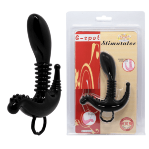 Estimulador de Próstata com Nódulos Massageadores e Alça de Segurança na Cor Preto G-Spot Stimulator Baile 9,5 x 2,6 cm