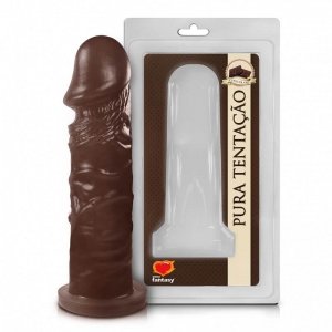 Pênis Realístico Aromático Chocolate Pura Tentação Sexy Fantasy 15,3 x 4 cm