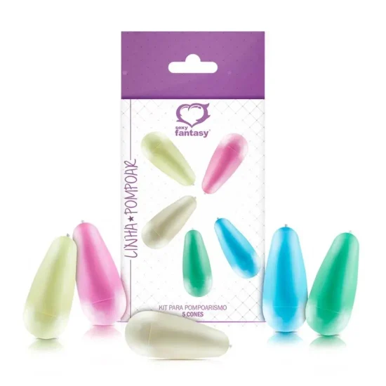 Kit com 5 Cones de Pesos Diferentes para Pompoarismo Sexy Fantasy 20g 32g 45g 57g 70g