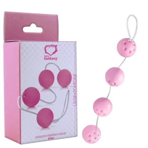 Colar Tailandês com 5 Bolas Linha Pompoar Sexy Fantasy 2,5 cm