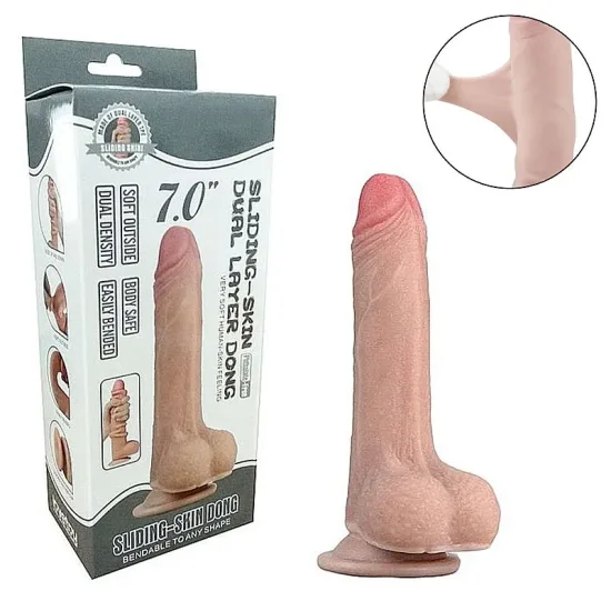 Pênis Realístico com Dupla Camada 7.0" - Tamanho 18,0 X 3,7 cm - SI