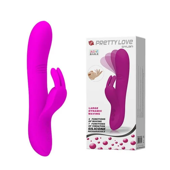 Vibrador Recarregável com Movimento Dedilhar no Ponto G em Soft Touch Pretty Love Dylan Roxo 21,3 x 3,5 cm