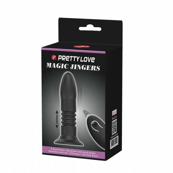 Plug Anal Recarregável com Controle Remoto Movimento Vai e Vem e Vibração  Pretty Love Magic Jingers Preto 12 x 3,5 cm. » Sex Shop Flower Love