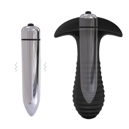 Plug Anal em Silicone Soft Touch com Vibro Espiral S-Hande 10,3 X 3,7 cm.