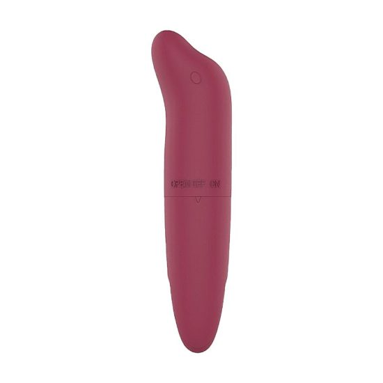 Vibrador Ponto G com Vibração Única Liso na Cor Vinho Golfinho Sexy Import 8 x 3 cm