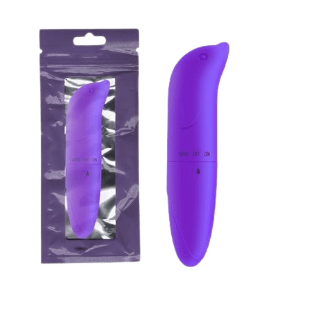 Vibrador Ponto G Em Formato De Golfinho Aveludado Roxo 12 x 3 cm.