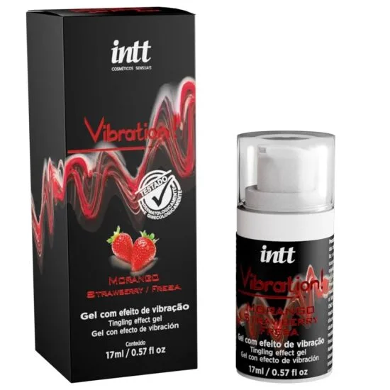 Gel Excitante com Efeito de Vibração Sabor Morango Vibration Intt 17g.