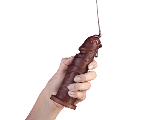 Pênis Real Dick Ultra Realístico Maciço Na Cor Marrom Sexy Fantasy 15,3 X 4 CM.