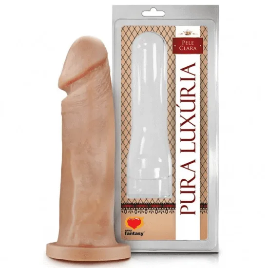Pênis Realístico Sem Escroto Maciço Bege Pura Luxúria Sexy Fantasy 17,5 x 4,4 cm.