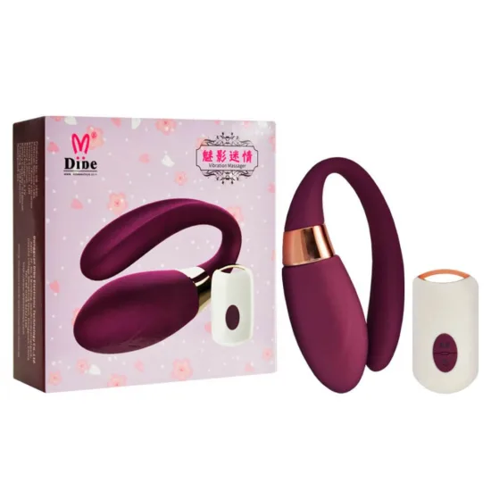 Vibrador para Casais Recarregável com 7 Vibrações e Controle Remoto Crypl Dibe Roxo 8,5 x 3 cm