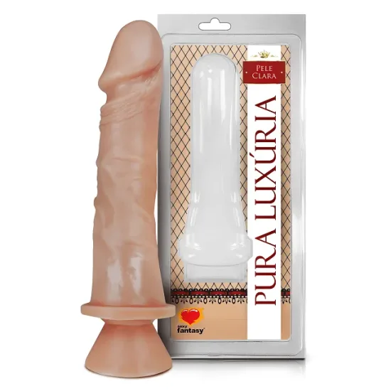 Pênis Realístico com Ventosa e Glande Definida Pura Luxúria Sexy Fantasy 18 x 4,4 cm.