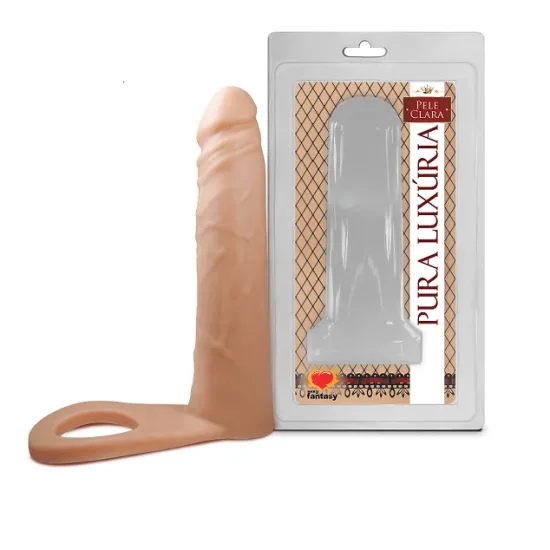 Anel Companheiro com Pênis Realístico em Silicone 16 x 3,8 cm Sexy Fantasy.