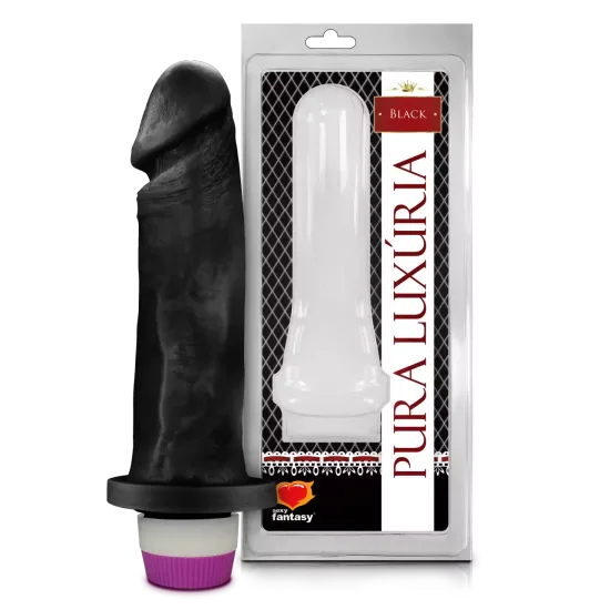 Pênis Realístico Preto Com Vibro - 18cm X 4,5cm.