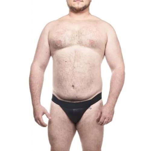 Jockstrap em Cirré Preta Plus Size Big Man SD Clothing