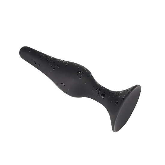 Plug Anal Cônico em Silicone com Ventosa - Tamanho M 12.5x3.2 - SI