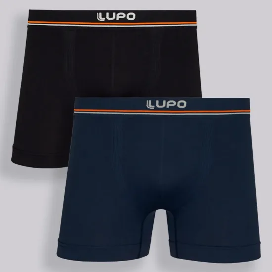 Kit com 2 Cuecas Adulto Boxer Microfibra Cós Uni Faixa Lupo 