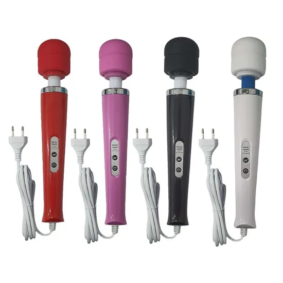 Massageador Elétrico Em Soft Touch Branco com 10 Níveis de Vibração Love Magic Wand 31,5 x 5,7cm
