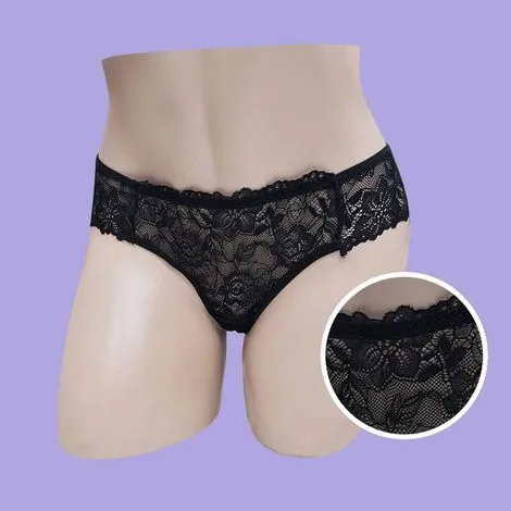 Calcinha de renda na cor preta – Yaffa Lingerie