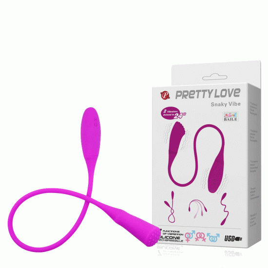 Vibrador Recarregável Duplo em Silicone com 7 Modos de Vibração Snaky Vibe Pretty Love 6 X 3,2 CM
