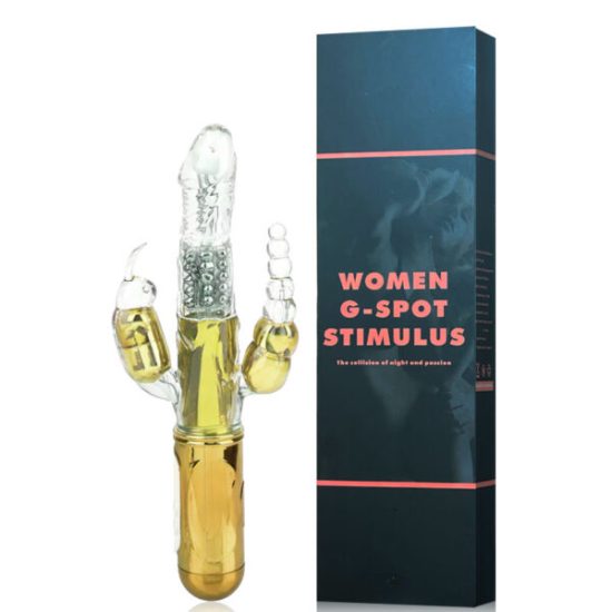 Vibrador Rotativo Recarregável com Estimulador Clitoriano e Penetrador Anal – WOMEN G-SPOT STIMULUS