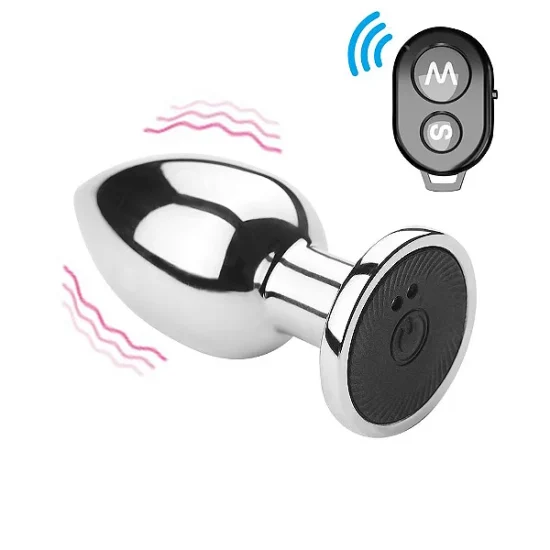 Plug Anal Recarregável em Metal com Controle Remoto Tam. P