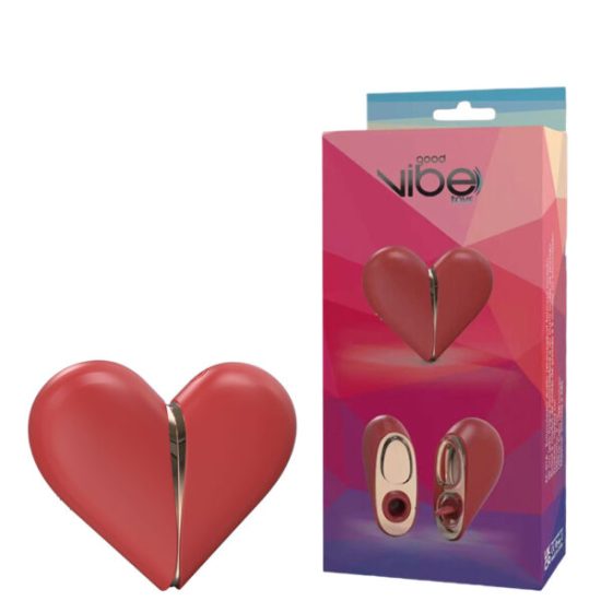 Estimulador Duplo Recarregável Formato Coração Com 5 Modos De Língua e Ondas De Pressão Good Vibe Toys 