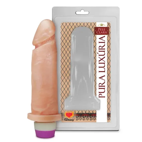 Pênis realístico com vibro pele clara - 15,3cm X 4,5cm