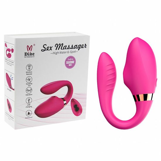 Vibrador de casal com pulsação - 7 modos de vibração pink - Dibe II