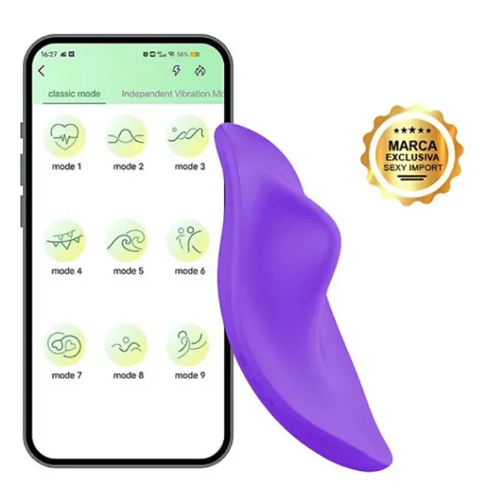 Vibrador de calcinha recarregável - À longa distância roxo - Paname - SI - APP