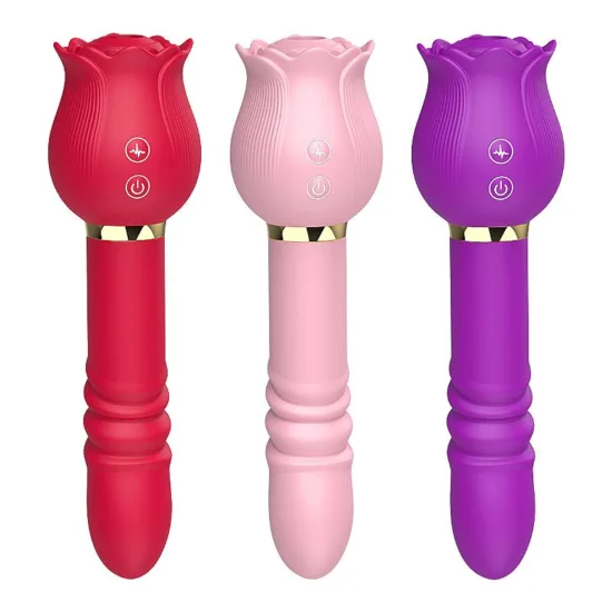 Vibrador de ponto G e clitóris / rosa com Pulsação e vai e vem - vermelho SI